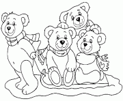 Coloriage famille de nounours ours
