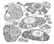 Coloriage adulte livre bijoux montres