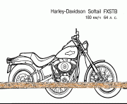 Coloriage moto harley davidson softail fxstb