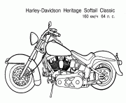 Coloriage harley davidson moto heritage softail classic
