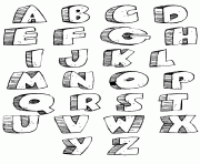 Coloriage graffiti abc alphabets az bubble letters