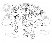 Coloriage licorne ailes tete mignon 141