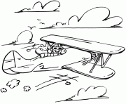 Coloriage petit avion avec pilote