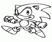 Coloriage sonic the hedgehog walking