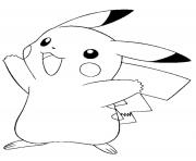 Coloriage pikachu mignon