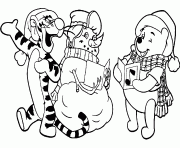 Coloriage winnie the pooh disney noel singer song