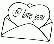 Coloriage lettre coeur i love you