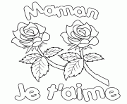 Coloriage roses je taime mama