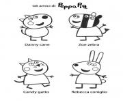 Coloriage peppa pig et ses amis