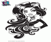 Coloriage monster high clawdeen wolf gros plan
