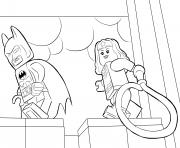 Coloriage lego batman avec wonder woman