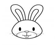 Coloriage animaux mignon tete de lapin