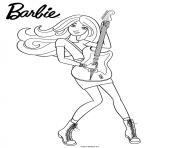 Coloriage barbie joue de la guitare