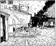 Coloriage coloriage adulte van gogh le cafe de nuit