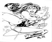 Coloriage wonder woman inked by lottiefrancis adulte