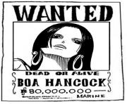Coloriage one piece wanted boa hancock dead or alive