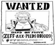 Coloriage one piece wanted zeff aux pieds rouges dead or alive