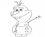 Coloriage Olaf de Frozen te fait un salut