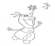 Coloriage Olaf et un flocon de neige