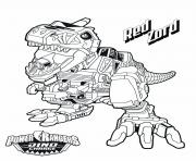 Coloriage power rangers dino charge red zord