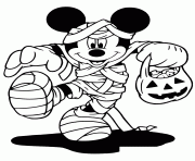 Coloriage mickey mouse la momie disney halloween