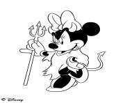 Coloriage minie tient sa fourche halloween disney