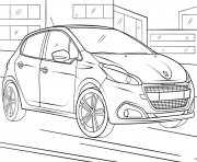 Coloriage Voiture peugeot 208