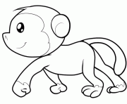 Coloriage singe qui marche cute animaux mignon