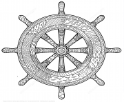 Coloriage marine handwheel zentangle adulte