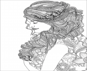 Coloriage zentangle woman
