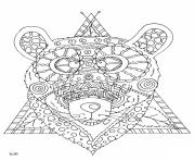 Coloriage bear with tribal pattern adulte