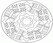 Coloriage mandala de noel liste de cadeaux