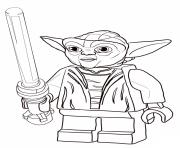 Coloriage lego star wars master yoda