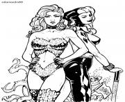 Coloriage poison ivy and harley quinn by salamandra