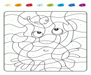 Coloriage magique crabe de la mer