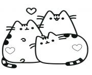 Coloriage Pusheen in Love Amour