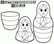 Coloriage Matryoshka dolls 6 Poupee Russe