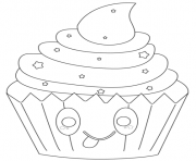 Coloriage dessin kawaii cupcake