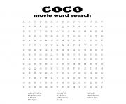Coloriage coco movie word search