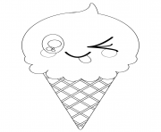 Coloriage kawaii ice cream cone