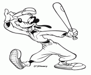 Coloriage Dingo joue au Base Ball