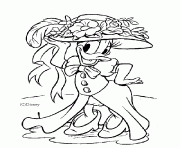 Coloriage Daisy avec un grand chapeau Disney