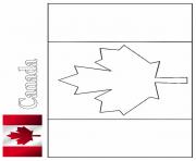 Coloriage drapeau canada avec illustration