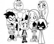 Coloriage teen titans go personnages film