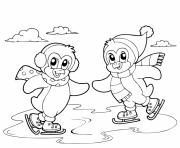 Coloriage sport dhiver patins