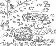 Coloriage peppy in september automne