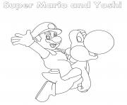 Coloriage Super Mario and Yoshi