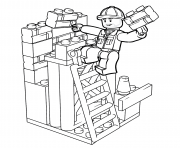 Coloriage lego construction worker