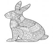 Coloriage paques lapin adulte zentangle