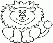 Coloriage lion de face